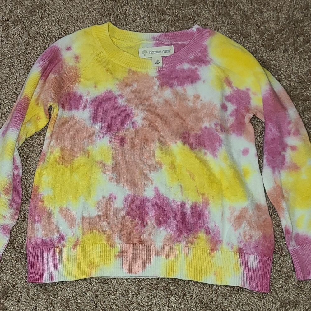 Tucker and Tate Stone wash sweater with pink, yellow and purple. NWOT